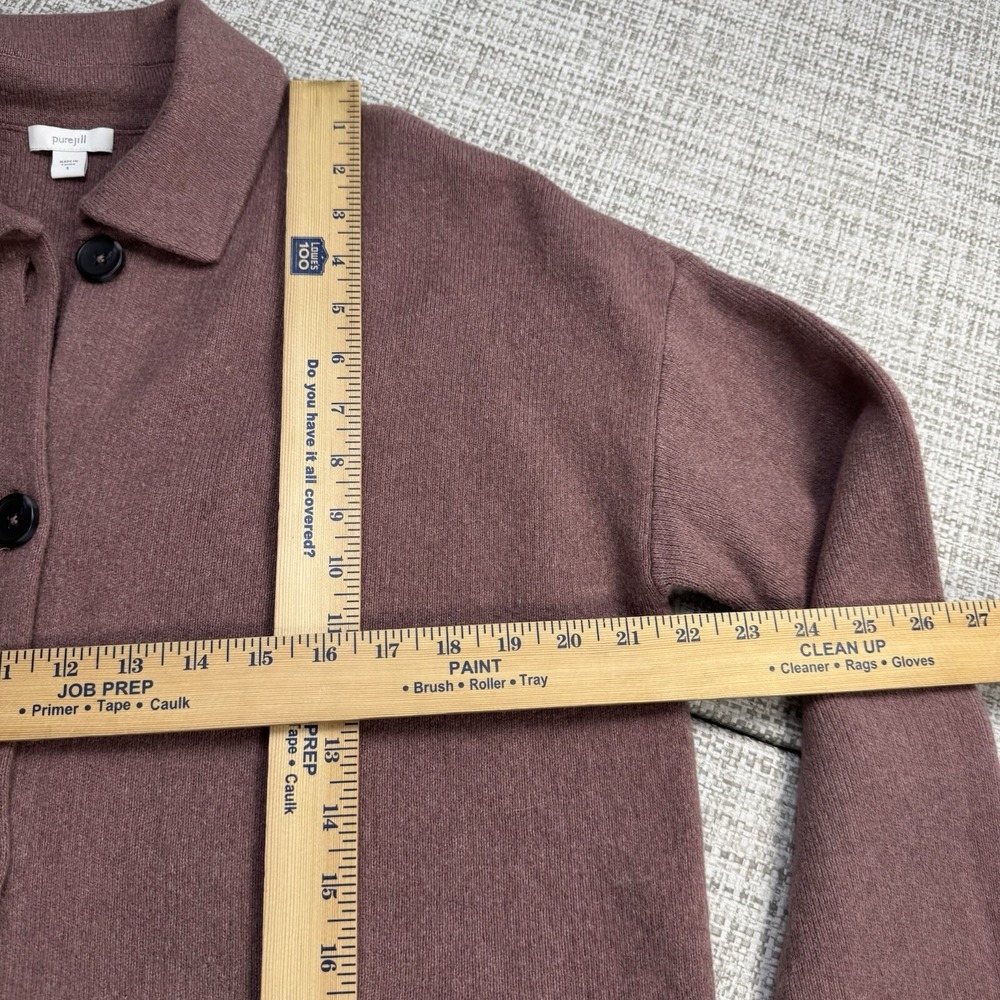 Pure Jill‎ Cardigan Sweater Jacket Chore Utility Pink Pockets Cotton Size Small - Picture 5 of 10